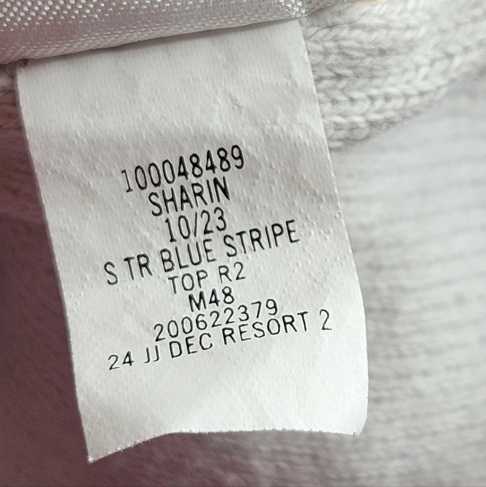 Janie And Jack Striped Crochet Top Size 4 Blue White Resort December 2024 - Picture 5 of 5